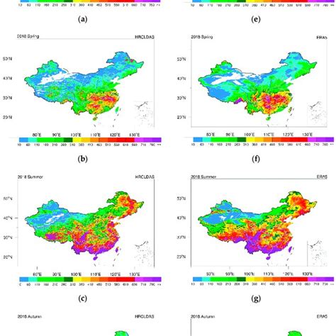 Distribution Of Accumulated Precipitation In Four Seasons A D