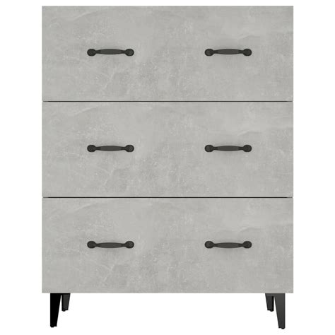 ARMOIRE DE CHAMBRE Buffet Gris béton 69 5x34x90 cm Bois d ingénierie