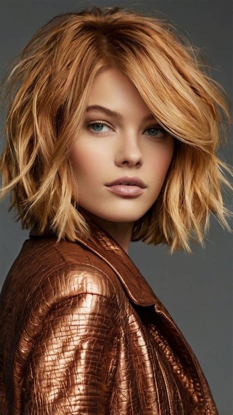 Love Feathered Layers For Blondes With Copper Balayage In 2024 Edgy