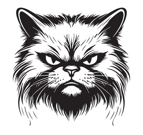 Angry cat sketch hand drawn sketch Vector Halloween 37962138 Vector Art ...