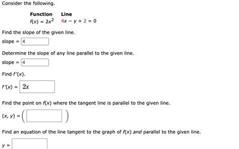 Consider The Following Function Line F X 2 X2 Studyx