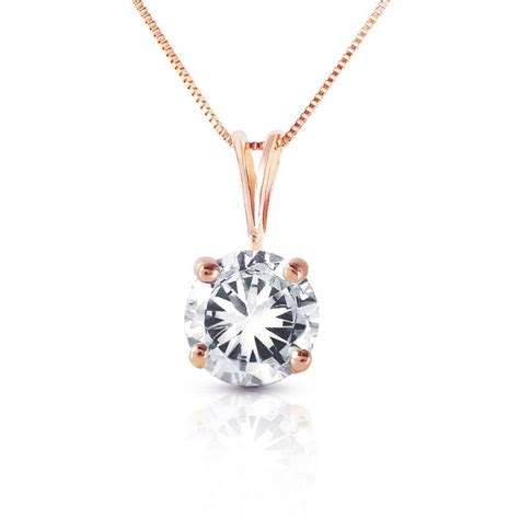 14k Solid Rose Gold Necklace Withnatural 0 50 Carat Diamond