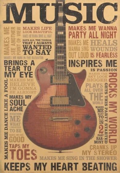 Music Guitar A Style Poster Classic Nostalgic Vintage Kraft Etsy