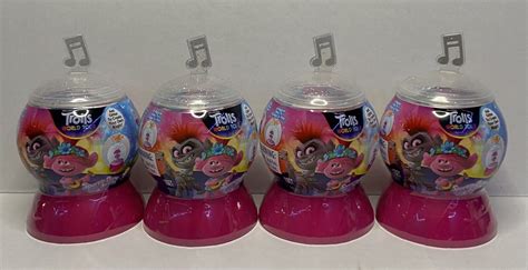 Dreamworks Trolls World Tour Sparkle Dome Surprise Lot Of 4 Snow Globe