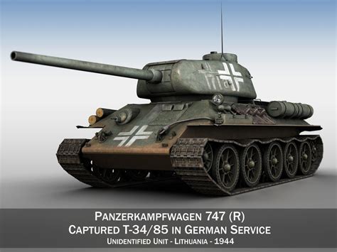 3D Panzerkampfwagen 747 R T 34 85 CGTrader