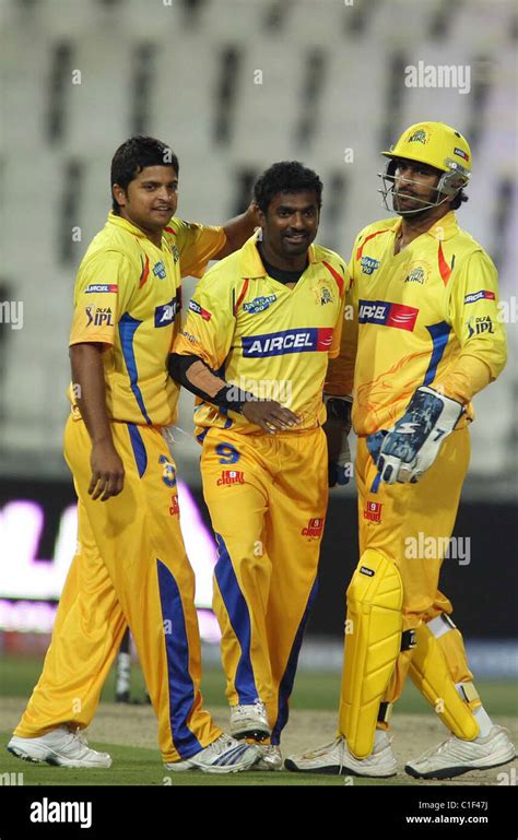 Chennai Super Kings Suresh Raina Muttiah Muralitharan And Ms Dhoni