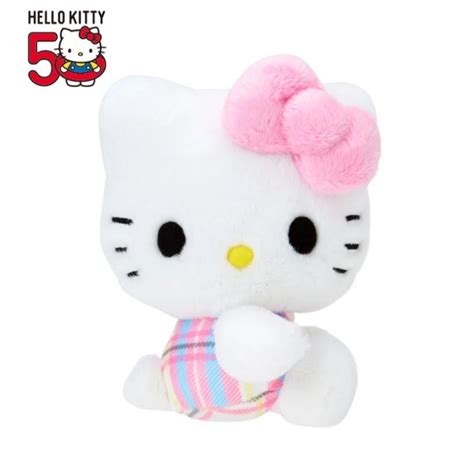 【震撼精品百貨】hello Kitty 凱蒂貓~日本sanrio 三麗鷗kitty50週年變裝系列絨毛玩偶娃娃 白花格96316 其他