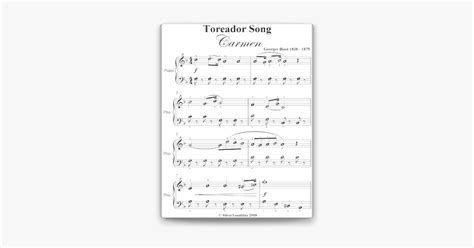 ‎Toreador Song Carmen Easiest Piano Sheet Music on Apple Books