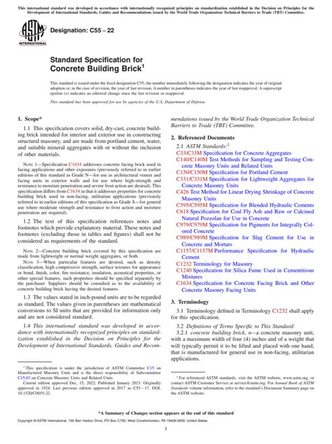 Astm C Standard Specification For Concrete Building Brick