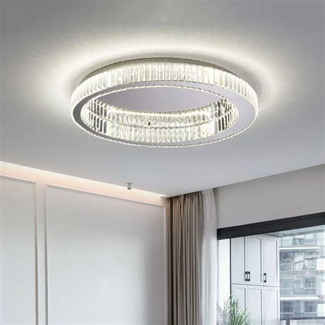 Plafonnier Led Circulaire En Cristal Au Design Moderne Et Simpliste