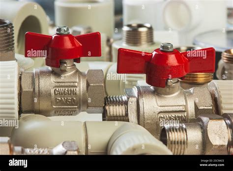 Plumbing Fixtures And Piping Parts Stock Photo Alamy