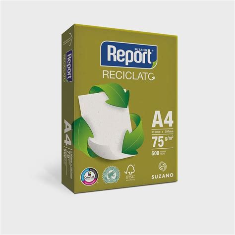 Resma De Papel A4 Suzano Report Reciclato Colork Eco Submarino