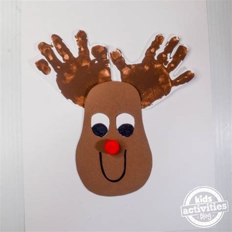 Cutest Christmas Reindeer Handprint Craft with Rudolph's Red Nose ...