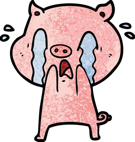 Crying Pig Cartoon Vector Art At Vecteezy