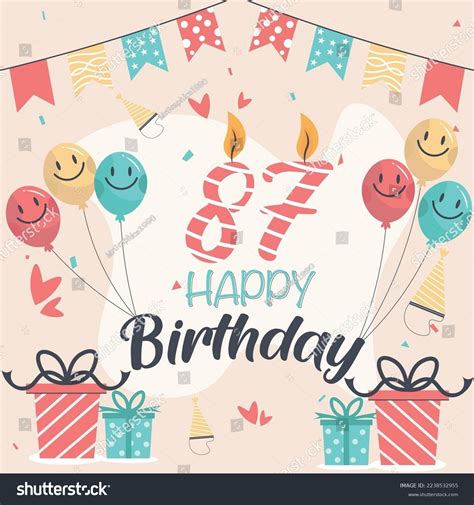 Vector 87th Happy Birthday Vector Design Stock Vector Royalty Free