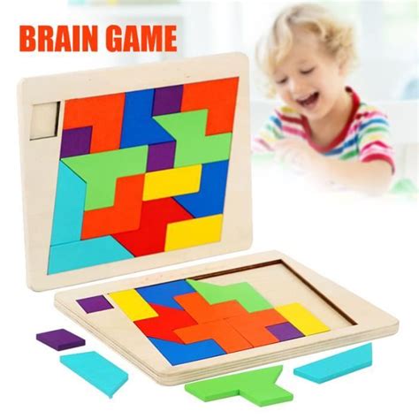 Puzzle De Blocs En Bois Jouet De Casse T Te Pour Enfants B B Surface