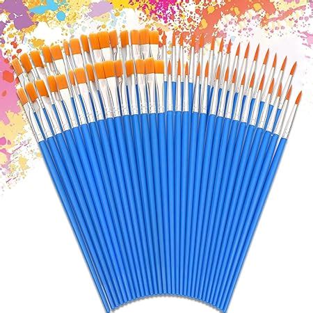 Paintbrushes 60Pcs Small Paint Brushes For Kid Professional Round Flat