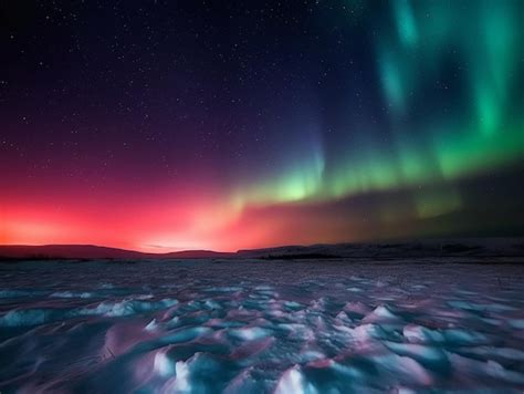 Las Auroras Boreales Se Iluminan En El Cielo Nocturno Foto Premium