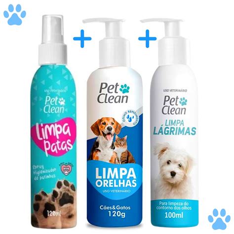 Kit Limpador De Patas Patinhas Orelhas Ouvidos L Grimas Pet Clean