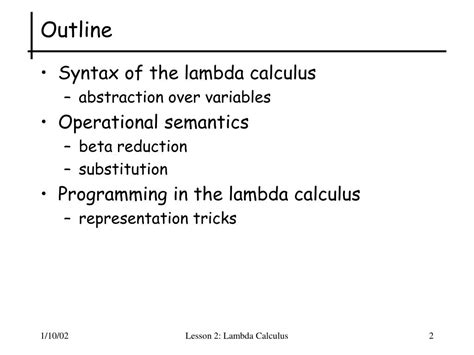 Ppt Lesson Lambda Calculus Basics Powerpoint Presentation Free