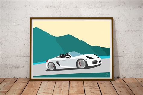 Affiche Automobile Porsche Boxster 981 Spyder Le Driver