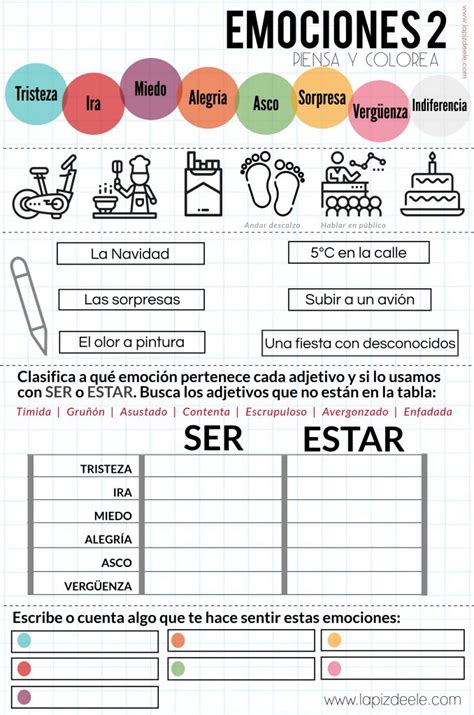 Fichas L Piz De Ele C Spanish Teaching Resources Emotional