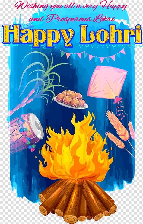 Lohri Happy Lohri Punjabi Festival Royaltyfree Makar Sankranti