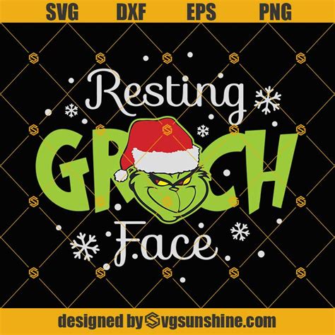 Resting Grinch Face Svg Resting Grinch Face Vector File Resting Hot