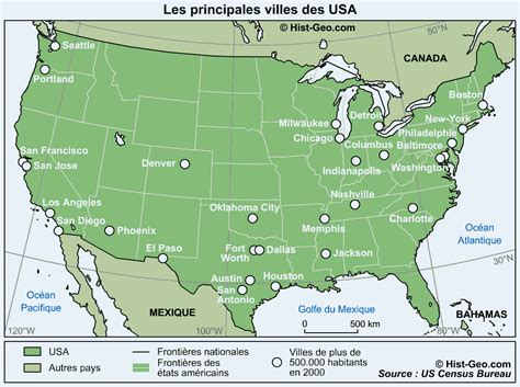 Grandes Villes états Unis ≡ Voyage Carte Plan