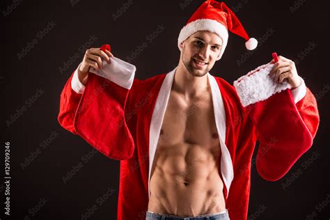 Handsome Sexy Santa Claus Stock Photo Adobe Stock