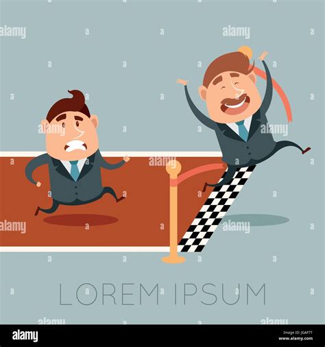 Cartoon illustration start finish line hi-res stock photography and ...