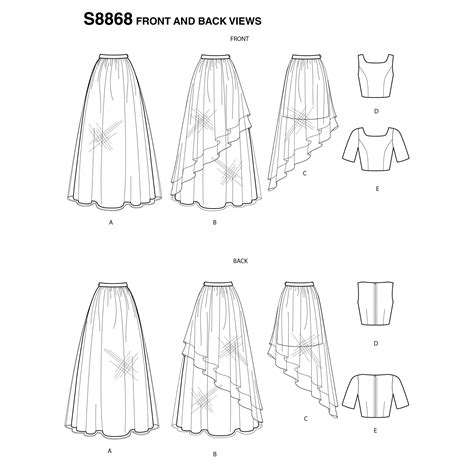 Simplicity Pattern S8868 Misses Overlay Skirts With Top New And Unused Womens Sewing Patterns