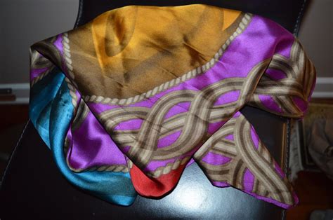 Ellen Tracy Square Silk Scarf Bright Multicolor 35 Gem