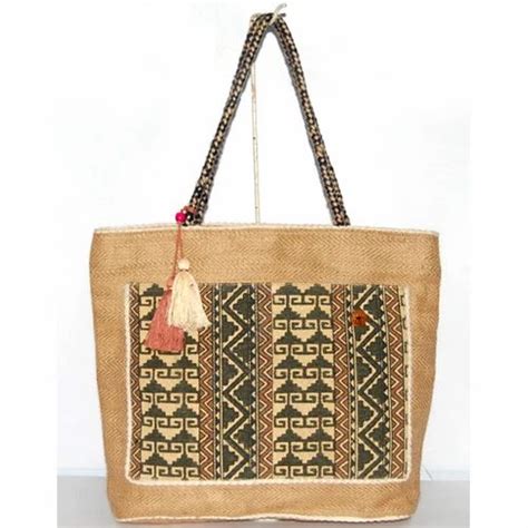 Brown And Green Embroidery Handmade Jute Bags At Rs 450 Piece In New