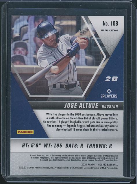 Jose Altuve 2021 Panini Mosaic 108 Red Houston Astros EBay