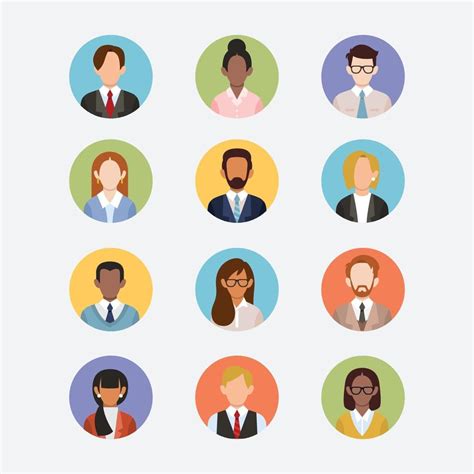 Business Men And Women Avatar Icons Vector Art At Vecteezy