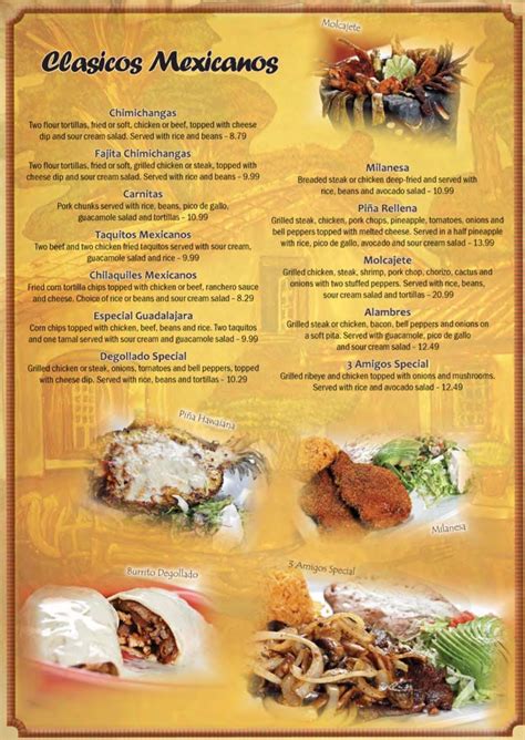 3 Amigos Mexican Restaurant In Great Bridge Menu In Chesapeake