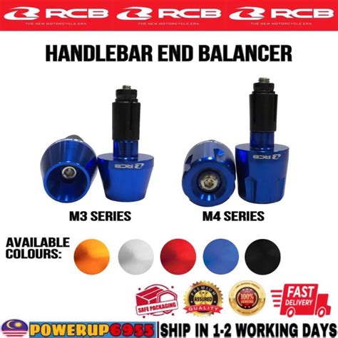 RCB M3 M4 ALLOY HANDLEBAR END BALANCER HANDLE GRIP BALANCING SET RACING