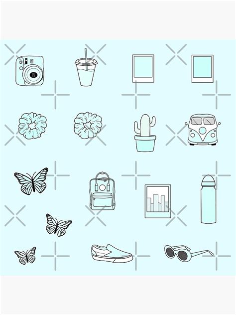 Vsco And Aesthetic Turquoise Sticker Pack Art Print By Pastel