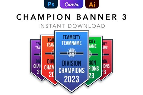 Champion Banner 3 Printable Template for Championship - Etsy