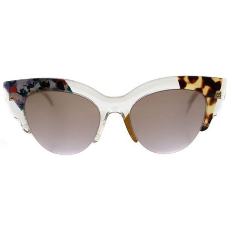 Fendi Jungle Ff 0178 Tkw Honey Crystal Cat Eye Plastic Sunglasses 270 Liked On Polyvore