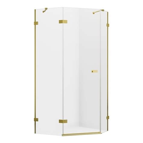 NEW TRENDY Kabina prysznicowa pięciokątna AVEXA GOLD BRUSHED 100x80 EXK