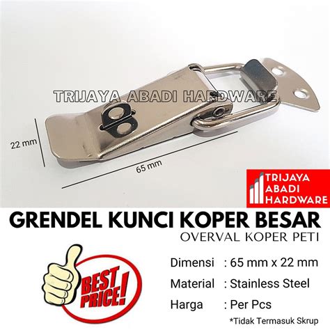 Jual Grendel Kunci Koper Besar Mm Overval Koper Peti Stainless Steel