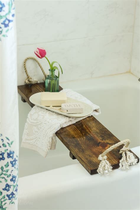 Rustic Wood Bathtub Tray - Pretty Handy Girl