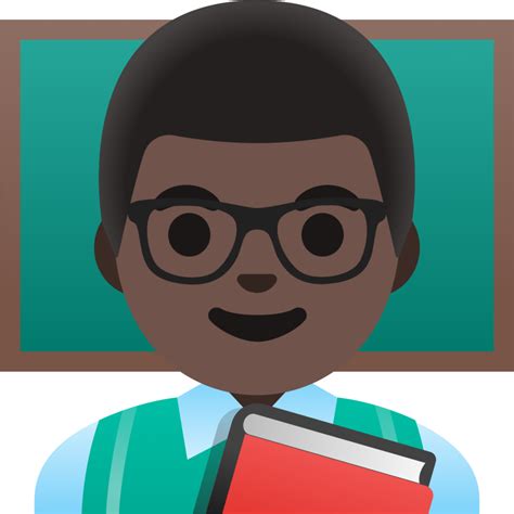 "man teacher: dark skin tone" Emoji - Download for free – Iconduck