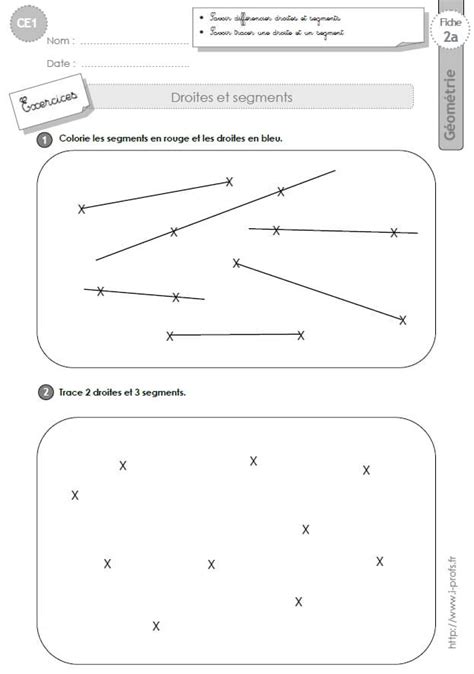 CE1 EXERCICES Droites Et Segments En CE1 Cycle 2