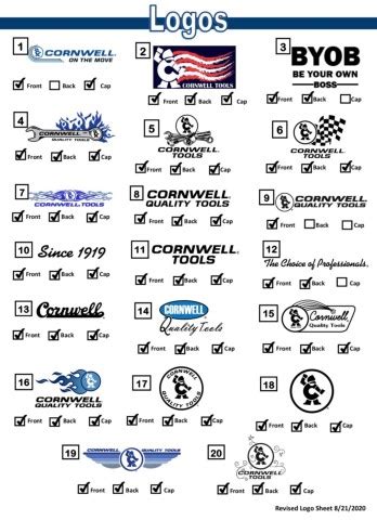 Cornwell Tools Logo Sheet