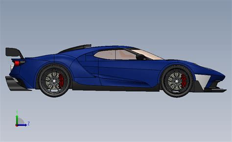 福特 GT 的汽车模型 SOLIDWORKS 2017 模型图纸下载 懒石网