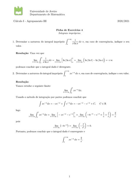 Ficha Exerc Cios Pr Ticos Universidade De Aveiro Departamento De