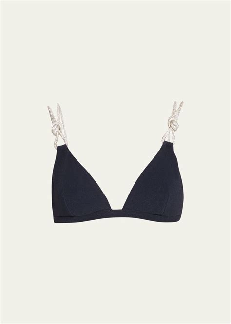 Simkhai Brighton Diamante Strap Bikini Top Bergdorf Goodman